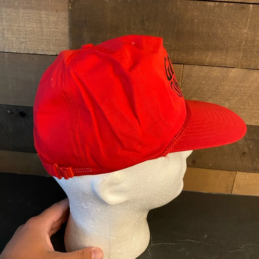 Green‎ Cosmos Vintage Red Trucker Hat No Problem Cap.